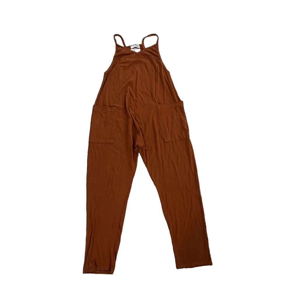 New Bucket List Jena Romper Jumpsuit Chocolate Rust Womens Medium M Lounge